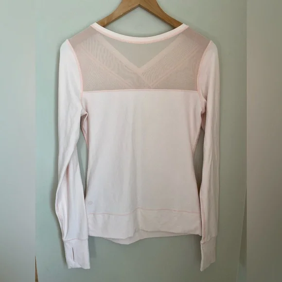 Lululemon Just Breathe Long Sleeve Heathered Parfait Pink Size 6 or Medium - Picture 4 of 14